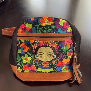 Embroidered Floral Backpack